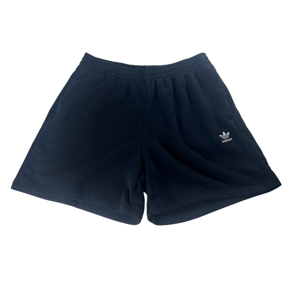 adidas Originals Black Athletic Shorts with White Trefoil Logo